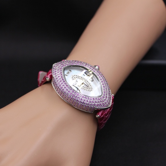 Pink Sapphire Diamond 5.93 Ct Unisex Luxury Watch